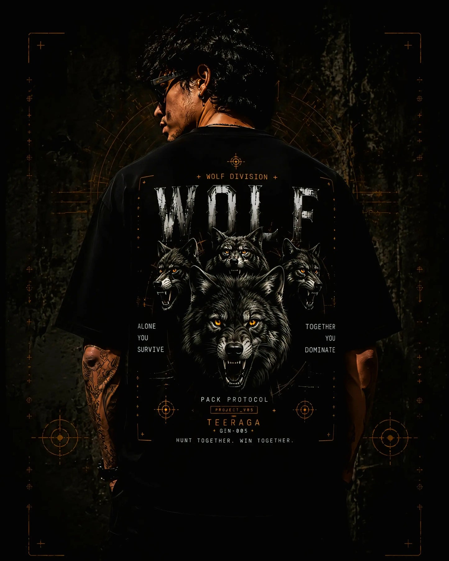 Teeraga Wolf Division Oversized T-Shirt